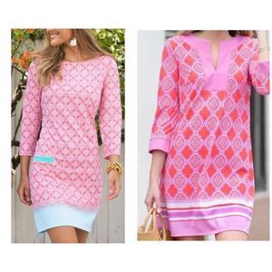 Bundle 2 Items Cabana Life 3/4 Sleeve Shift Women's Dress UPF50+ (Size XL)